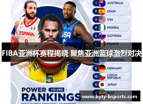 FIBA亚洲杯赛程揭晓 聚焦亚洲篮球激烈对决